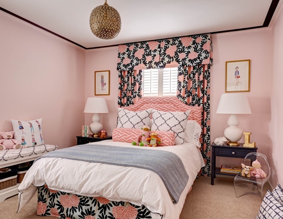 tzi before and after: poppy pink and navy girl's bedroom | Traci Zeller ...