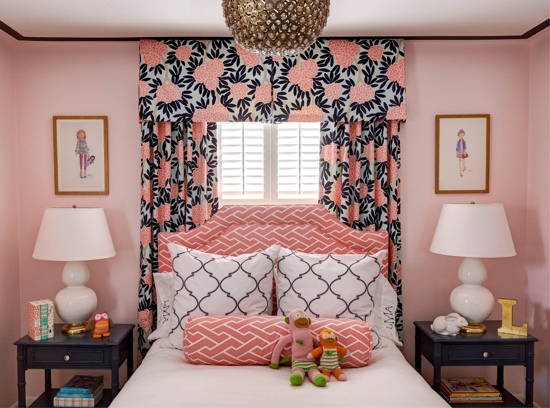 Traci Zeller Designs Girl Bedroom Pink Navy