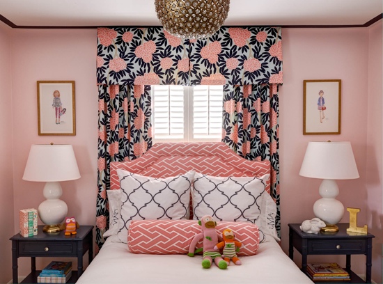 tzi before and after: poppy pink and navy girl's bedroom | Traci Zeller ...