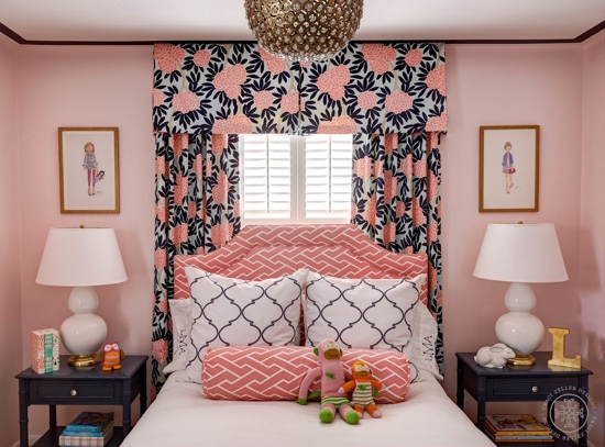 Traci Zeller Designs Navy Coral Bedroom