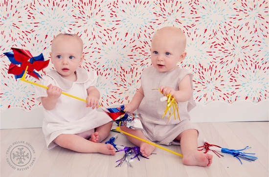 Twins with Sparkler in Carnival