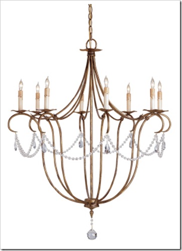 Currey & Company Large Crystal Lights Chandelier