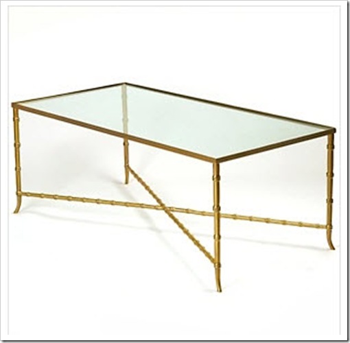 Nate Berkus Glass Top Bamboo Style Metal Table